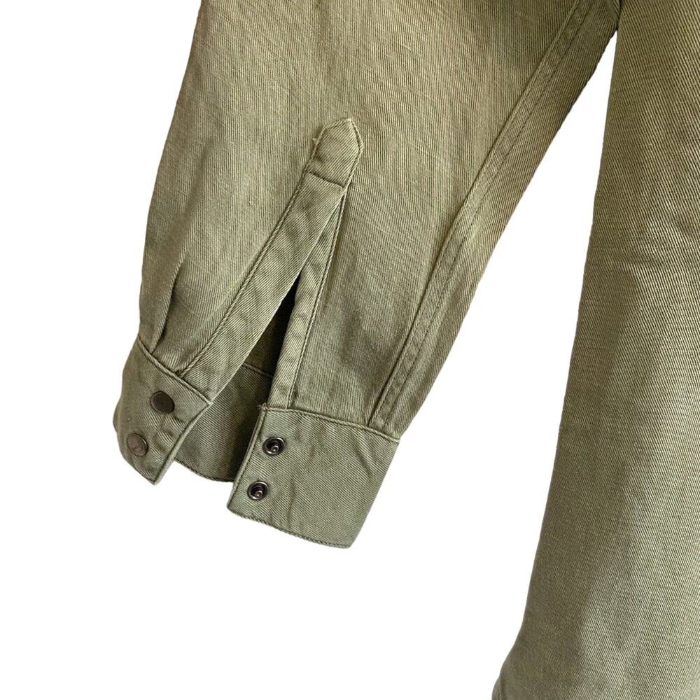 Rails Karlie Long Sleeve Utility Button Down Collared Shirt Dress Olive Green XS - Picture 6 of 11